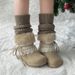 Women's Snow Winter Thick Sole Retro Fleece Cute Forest Style Height Increasing Niche Warm Cotton Shoes Fluffy Boots_vogvips.com