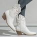 Women's Fashion Chelsea Boots With Embroidery – Chunky Heel, Pointed Toe, Comfortable & Stylish (Black/White/Dark Brown, Sizes 35-42)_vogvips.com