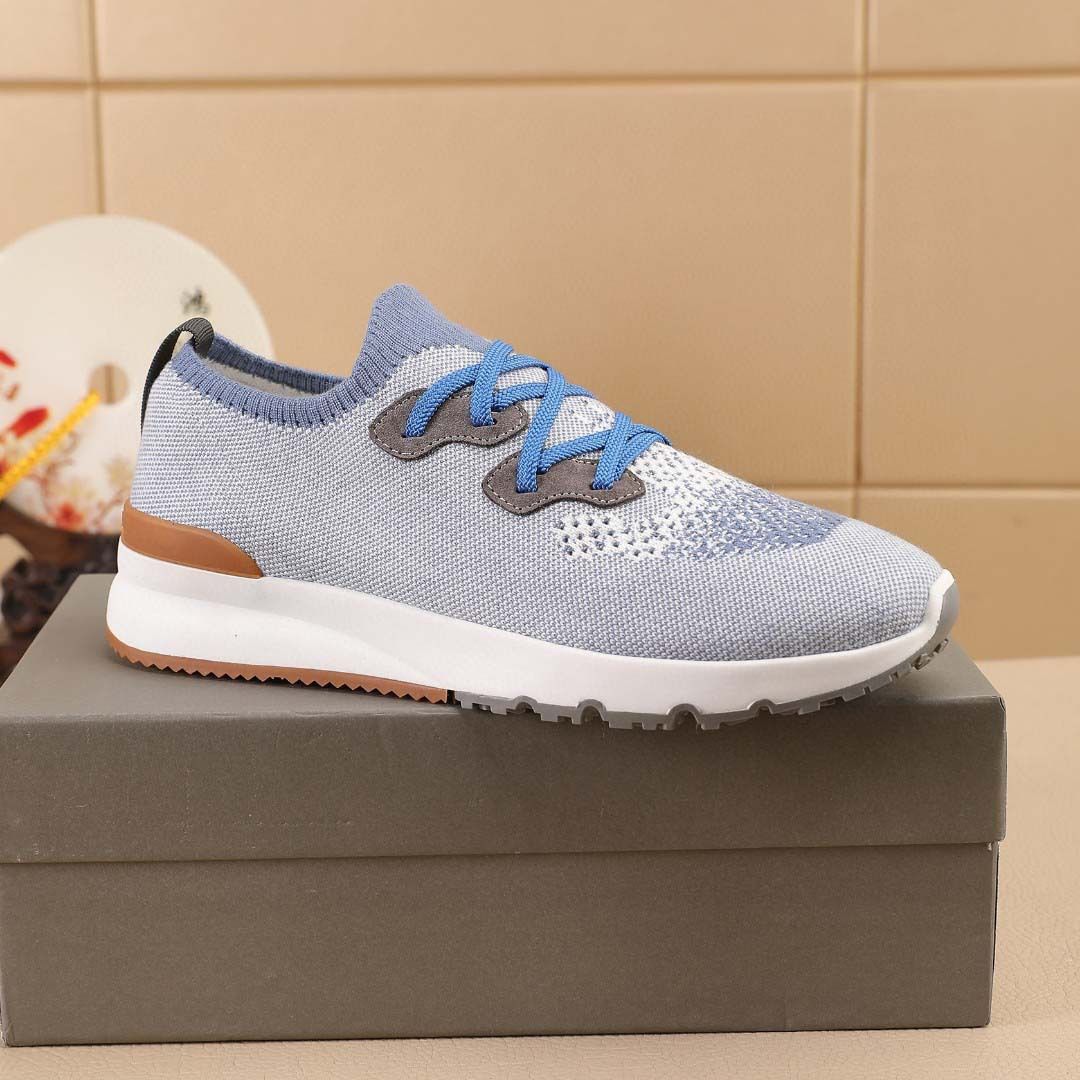New Men's Knitted Mesh Breathable Sports Thick Sole Lightweight Comfortable Versatile Trendy Casual Shoes_vogvips.com