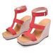 Women's Shoes New Summer Wedge Thick Soled High Heeled One Strap Sandals With Buckles Rope And Straw Woven Sole Large Size Shoes_vogvips.com