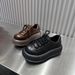Sponge Single For Women, Spring 2025 New Versatile Height Increasing Casual Shoes, Lace Up Round Toe Sponge Cake Sole_vogvips.com