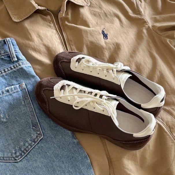 Ballet Training Shoes, Soft Soled, Soft Upper Women's Shoes, Retro Sports Casual Shoes, Versatile Lace Up Sneakers, Women's Skate Shoes_vogvips.com