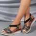 New Large Slope Heel With Women's Circular Buckle TEUM Sandals_vogvips.com