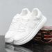 Men's Summer Breathable Mesh Casual Shoes White Corkscrew Sneakers Thick Soled Sports Trendy Lace-Up Rubberized Fabric_vogvips.com