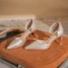 Qianluhui French-style Elegant High-end Party Shoes, Formal Dress High Heels, Chunky Heel Pointed Toe Hollow Sandals_vogvips.com
