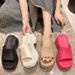 2026 Summer New Thick-Soled One-Strap For Women, Fashionable Outdoor EVA Platform Height-Increasing Beach Slippers_vogvips.com