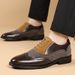 Men's Brogue Oxford Dress Shoes - Breathable Two-Tone Formal Shoes For Business & Casual Wear (White & Khaki, Sizes 38-48)_vogvips.com