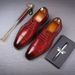 Spring New Pointed Toe Lace-up Business Formal Leather For Men British Brogue Wedding Shoes_vogvips.com