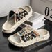 Casual Graffiti Slippers, Men's New Style, Dissolved Thick Bottom, Versatile, Height Increasing, Super Hot One Word_vogvips.com