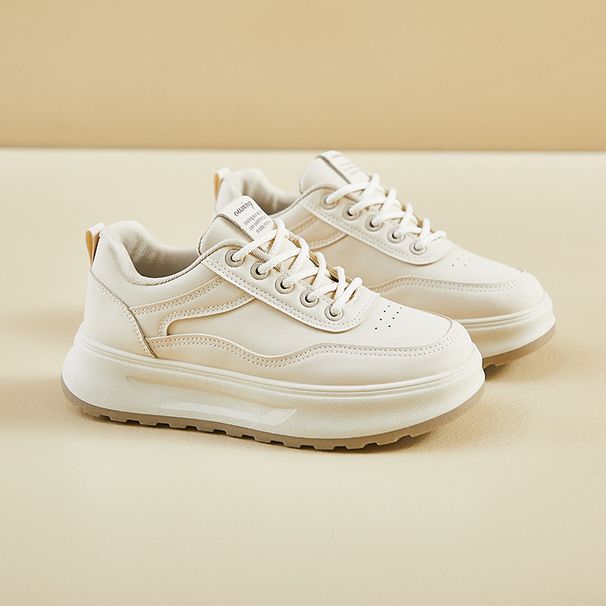 Little White Shoes Female Students Thick-soled Heightening Shoes Sports Board Shoes Casual Street Shoes_vogvips.com