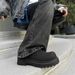 ShoeVault Chunky Derby Shoes For Men, Low Top Thick Sole Height Increasing British Style Youth Casual Leather Shoes, Unique Niche_vogvips.com