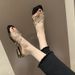 Plus Size Women's Shoes 41-43 Transparent Cross For Women Outdoor Fashion Studded Chunky Low Heel Slip-On Sandals 42_vogvips.com