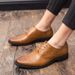 Brogue Carved Korean Style British Trendy Casual Business Formal Leather Men's Breathable Wedding Shoes Large Size_vogvips.com
