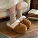 Women's Winter Soft Fleece-Lined Outdoor Slippers With Bow Detail: Fashionable Cotton-Lined, Warm, And Slip-Resistant_vogvips.com