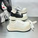 New American Style Black And White Round Mic-key Big Toe Shoes For Women Versatile Retro Thick Sole Height_vogvips.com