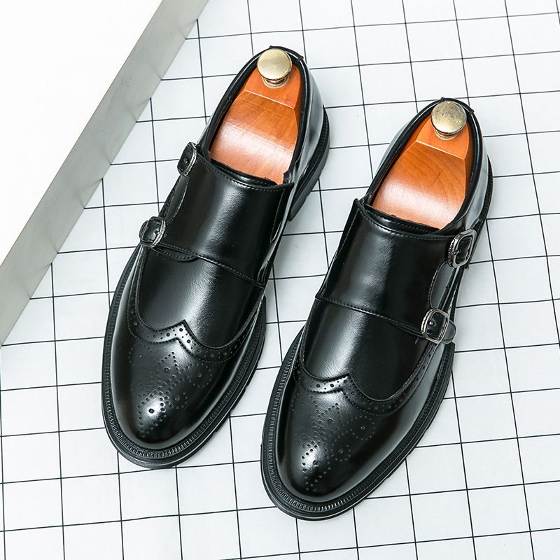 Euro Step Formal Business New Brogue Casual Leather Shoes Height Increasing Tassel Slip-On Loafers Men_vogvips.com