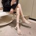 Apricot-colored Roman Sandals With Straps For Women, Summer Mid-heel, Trendy New Fashion, Fairy-style, Elegant, European_vogvips.com