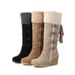 Women's Shoes Large Size Back Lace Up Tassel High Boots Sleeve Wedge Heel Snow Boots_vogvips.com