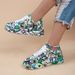 New Fashion Flag Thick Sole Lace Up Sports Single Round Head 43 Couple Casual Shoes_vogvips.com