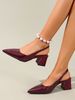 Light Retro 2026 Spring New Cross-Border Plus Size Back Strap Low Heel Pointed Toe Sexy Patent Leather Women's_vogvips.com