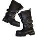 Venom Big-headed Martin Boots, Men's And Women's Belt Buckle, Dark Medium Tube Tooling Boots, Heightened Thick-soled Retro Upturned Locomotive Boots_vogvips.com