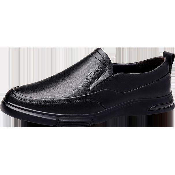 Casual Soft-soled Middle-aged 2026 New Model Genuine Leather Black Business Formal Men's Shoes, Available For Wholesale_vogvips.com