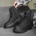 Lace-up Short Boots Retro Locomotive Tooling Boots Martin Boots Men_vogvips.com