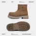 Fleece Thickened Martin Boots Chelsea Middle Help Couple Snow Boots Warm Windproof Daily Commuter Men's Shoes_vogvips.com