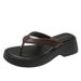 Foreign Trade Flip-Flops With Round Toe, Casual Women's Shoes, 2025 Summer New Model, Comfortable Thick-Soled Chunky_vogvips.com