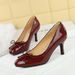Women's Bow Pointed Toe High Heels Slip-On Pumps For Work & Party - Comfortable Office Shoes With Rubber Sole (Sizes 34-40, Colors Available)_vogvips.com