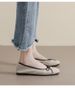 Square Head Single Shoes Women's Flat Bow Shallow Mouth Doudou Shoes Small Fragrant Soft-soled Ballet Shoes_vogvips.com