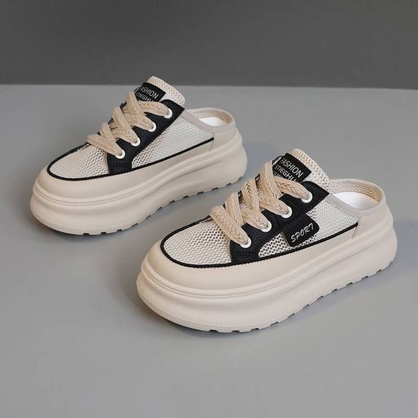 The A2025 Semi-drag Women's Summer Casual Mesh Breathable Slippers And Thin-soled Board Shoes Are Versatile_vogvips.com