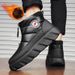 Men's Winter Snow Boots With Fleece Lining, Thick Warm Front-Zip Slip-Resistant Casual Shoes For Cold Weather_vogvips.com