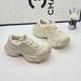 Chunky Sneakers With Rhinestones - Light Luxury Platform Shoes For Women, Breathable Mesh Lining, Round Toe, Casual Slip-On Shoes For All Seasons_vogvips.com