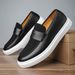 .Large Size 4748 British Style Men's Leather Shoes - One-piece Slip-on Loafers For Sports And Casual Wear, Versatile For Men._vogvips.com