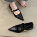 Pointed Mary Jane Shoes Women's Versatile, Comfortable And Beyond Thick Heel With Shallow Mouth Fashion Shoes_vogvips.com