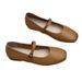 Mary Jane Genuine Leather 2025 Spring Summer Literary Casual One-Strap Round Toe Flat Soft Cowhide Simple Women's Shoes_vogvips.com