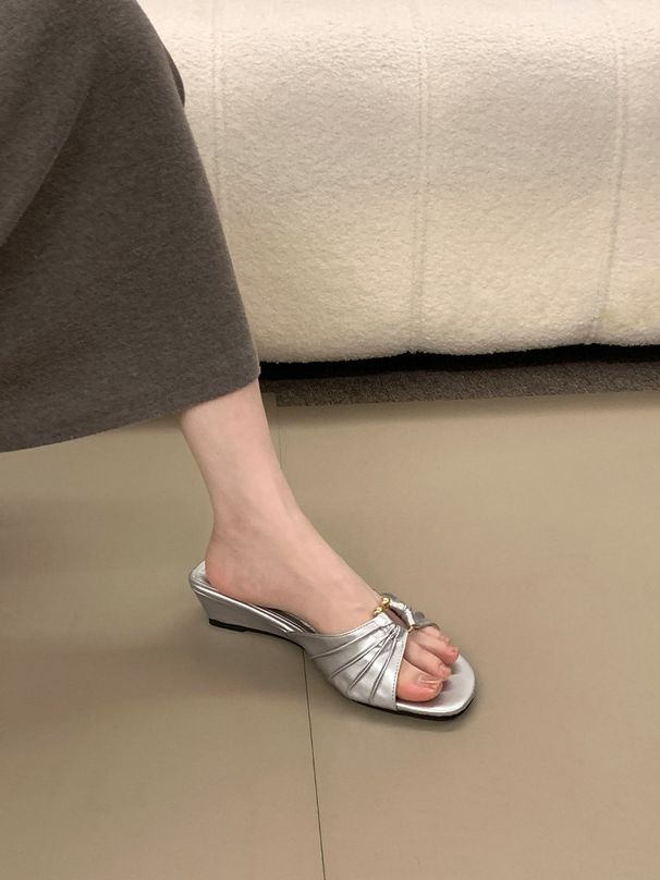Women's French Style Wedge Sandals Open Toe Elegant Fairy like Spring Summer 2026_vogvips.com