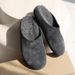 Genuine Leather Wool For Women, Thick Sole, Warm, Closed Toe, Half Lazy, Thickened And Fleece Lined_vogvips.com