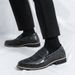 New Fashion Men's British Black Business Casual Loafer Shoes Daily Driving Office Leather Shoes One Foot Pedal Lazy Brown Banquet Dress Wedding Men's_vogvips.com