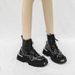 Women's Retro Sweet And Cool Lace-Up Motorcycle Boots Niche Design Metal Decorative Spring Martin Thick Soled Genuine Leather Short Boots_vogvips.com