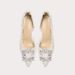 Fattened And Widened High Heels Women's Thin Heels Rhinestone Small Fragrant Wind Side Empty Single Shoes Large Size Women's Shoes 41 To 44_vogvips.com