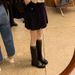 Leather Round-Toe High-Top Boots_vogvips.com