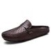 Genuine Leather Bag Top Half For Men, Breathable Outdoor Slippers With One Foot, No Heel, Lazy Sandals, New Summer_vogvips.com