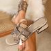 3CM Low Heeled Sandals, Chunky Heel, Square Toe, Open Toe, One Strap Slippers, Casual, Versatile, Comfortable Slippers For Women._vogvips.com