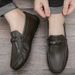 SHLIANG New Men's Slip-On Soft-Soled Driving Shoes Comfortable Round-Toe Business Casual Leather Shoes Breathable Upper Slip-On Loafers X0009_vogvips.com