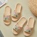 New Linen Slippers Men And Women Open Cotton And Linen Thick Bottom Embroidery Comfortable Couple Floor Home Cool Slippers Wholesale_vogvips.com