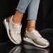 Slope Heel Thick Soled Sports And Leisure Shoes For Women, Fashionable Splicing, Four Seasons, Single Shoe, Large Size_vogvips.com
