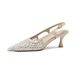 Cameido Ladies Elegant High End Apricot Colored Special Material Mesh Pointed Toe Slim Heel Sandals_vogvips.com