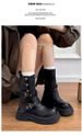 Thick-soled Maillard Mid-calf Boots For Women, 2025 New British-style Retro Brown Dr. Martens Boots_vogvips.com
